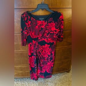 Women's Red and Black Dress w/ floral print